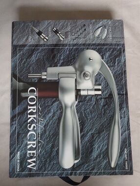 Lever Corkscrew Wine Opener - Satin Silver